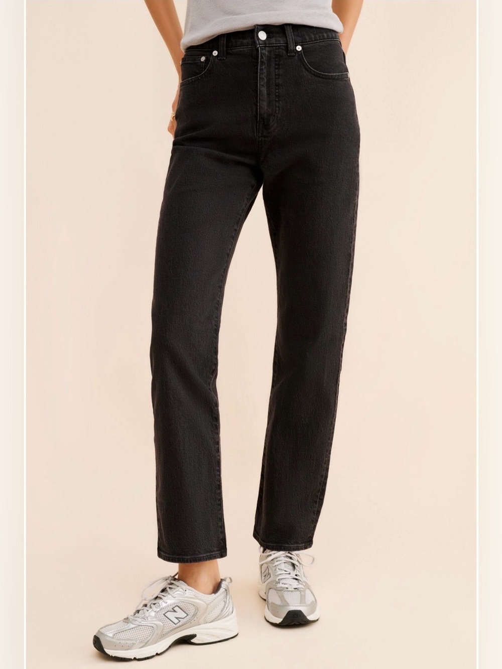 Madewell Black 90s Straight-Leg High-Rise Jeans